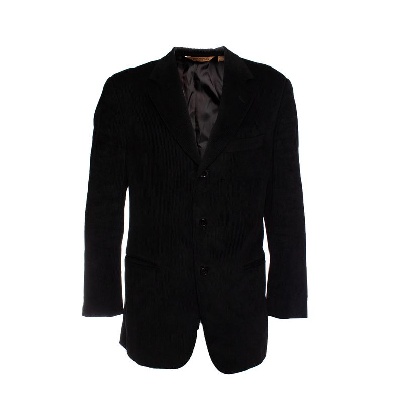 Donna Karan Black Rib Velvet Blazer